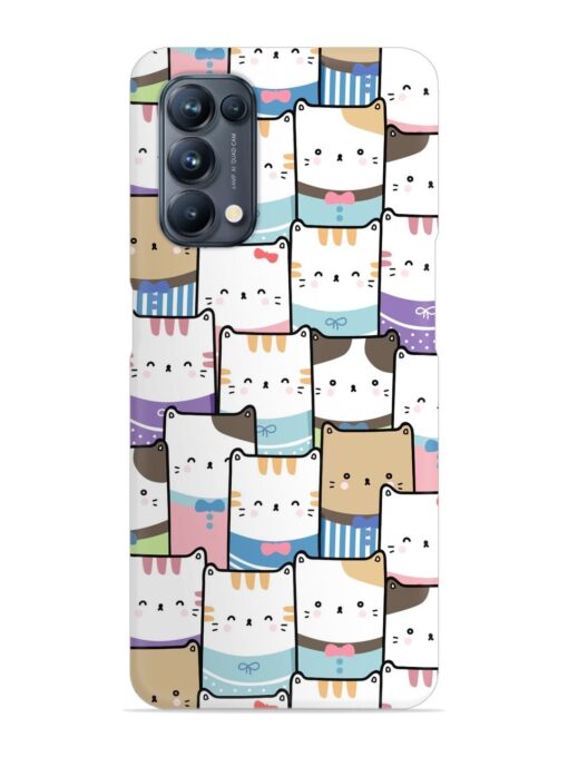 Cute Adorable Cat Snap Case for Oppo Reno 5 Pro (5G) Zapvi