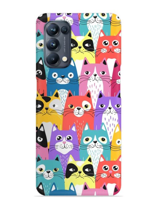 Funny Cartoon Cats Snap Case for Oppo Reno 5 Pro (5G) Zapvi