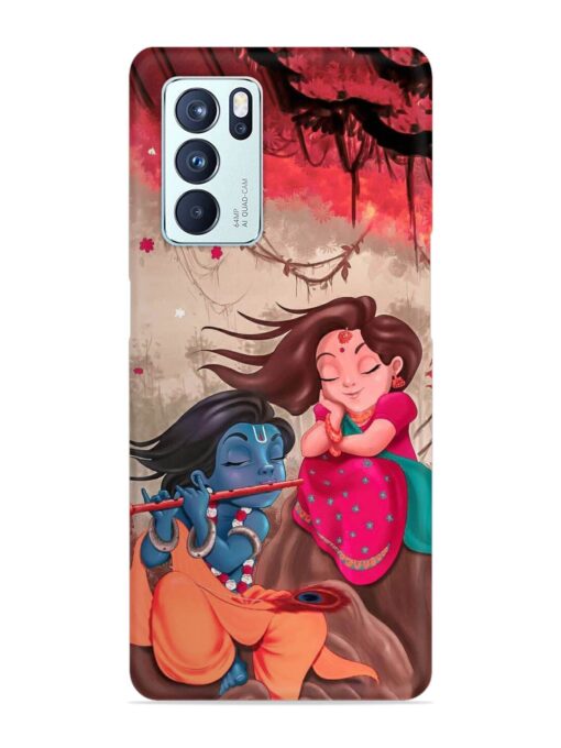 Radhe Krishna Water Art Snap Case for Oppo Reno 6 Pro (5G) Zapvi