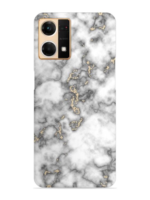 Gray And Gold Marble Snap Case for Oppo Reno 7 (4G) Zapvi