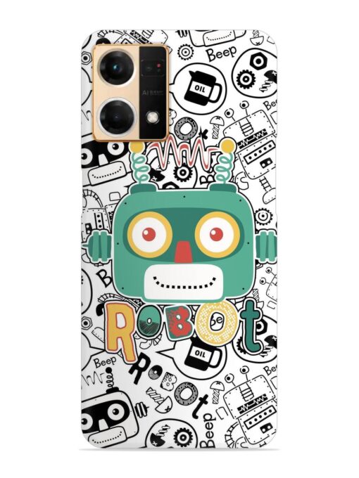 Robot Modern Seamless Pattern Snap Case for Oppo Reno 7 (4G) Zapvi