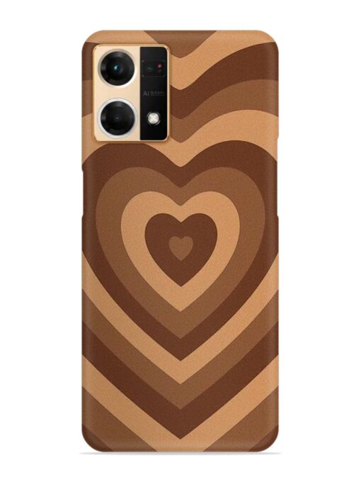 Brown Heart Snap Case for Oppo Reno 7 (4G) Zapvi