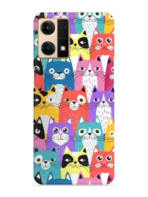 Funny Cartoon Cats Snap Case for Oppo Reno 7 (4G) Zapvi