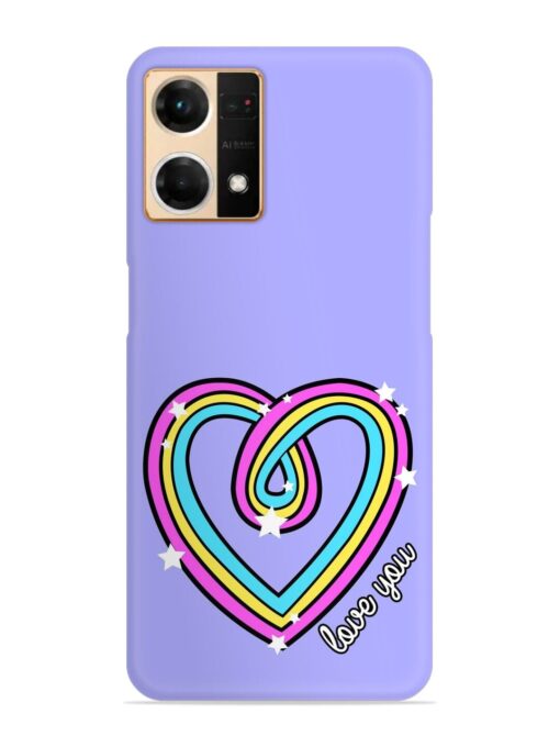 Colorful Rainbow Heart Snap Case for Oppo Reno 7 (4G) Zapvi