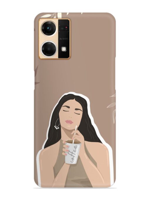 Girl With Coffee Snap Case for Oppo Reno 7 (4G) Zapvi