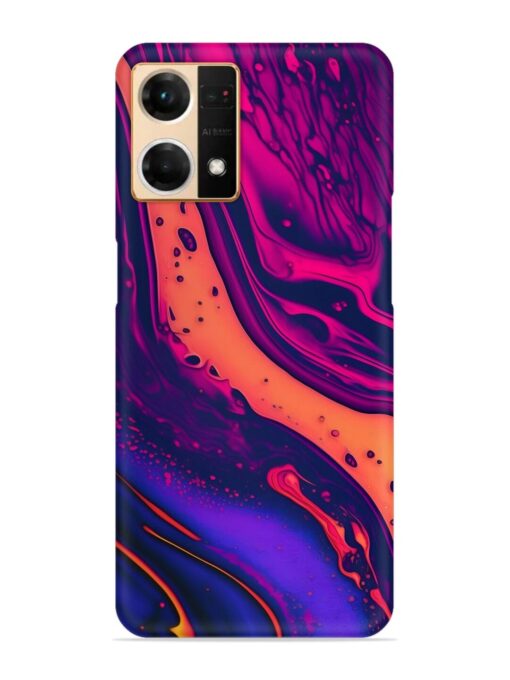 Fluid Blue Pink Art Snap Case for Oppo Reno 7 (4G) Zapvi