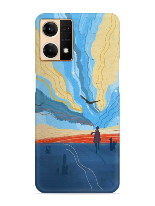 Minimal Abstract Landscape Snap Case for Oppo Reno 7 (4G) Zapvi