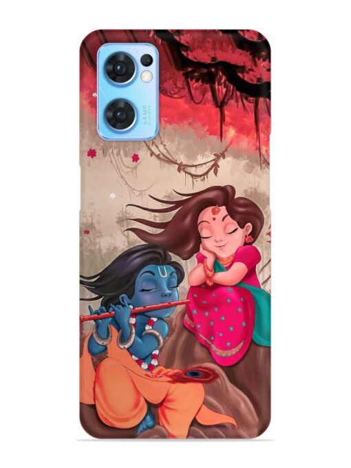 Radhe Krishna Water Art Snap Case for Oppo Reno 7 (5G) Zapvi