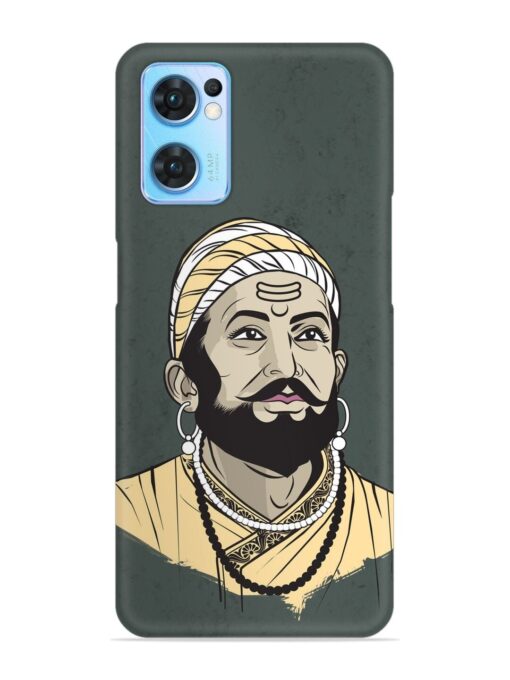 Shivaji Maharaj Vector Art Snap Case for Oppo Reno 7 (5G) Zapvi