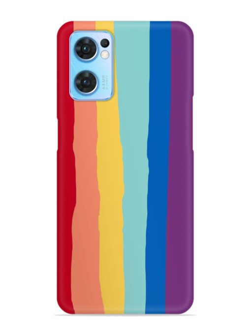 Rainbow Genuine Liquid Snap Case for Oppo Reno 7 (5G) Zapvi