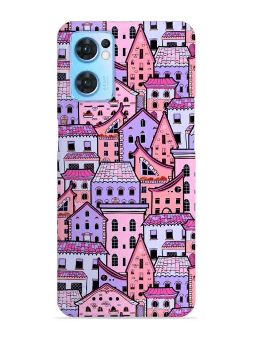 Seamless Pattern Houses Snap Case for Oppo Reno 7 (5G) Zapvi