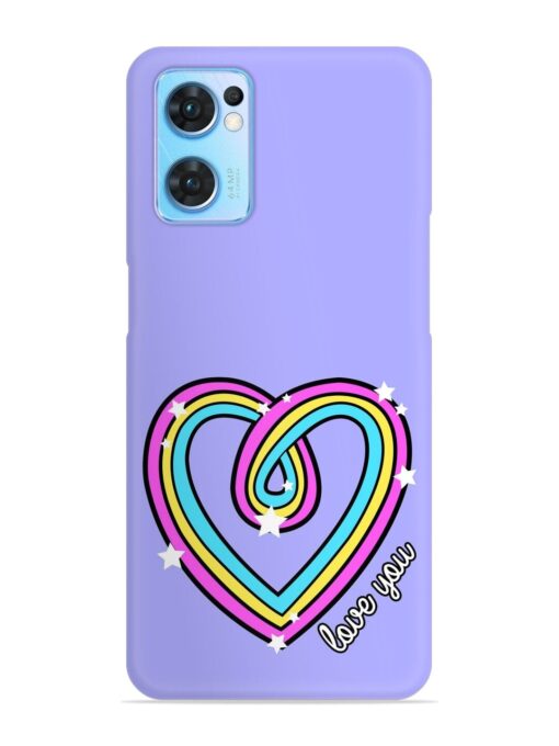 Colorful Rainbow Heart Snap Case for Oppo Reno 7 (5G) Zapvi