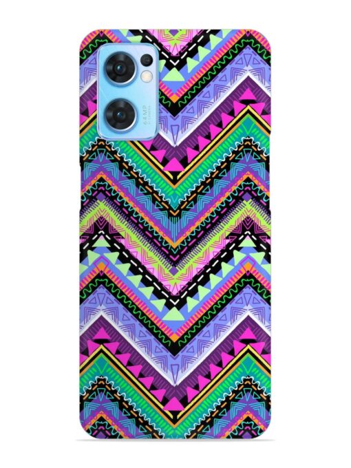 Tribal Aztec Print Snap Case for Oppo Reno 7 (5G) Zapvi