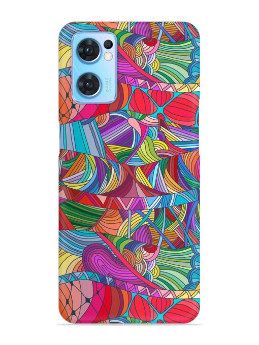 Seamless Patterns Hand Drawn Snap Case for Oppo Reno 7 (5G) Zapvi