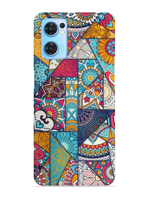 Patchwork Pattern Vintage Snap Case for Oppo Reno 7 (5G) Zapvi