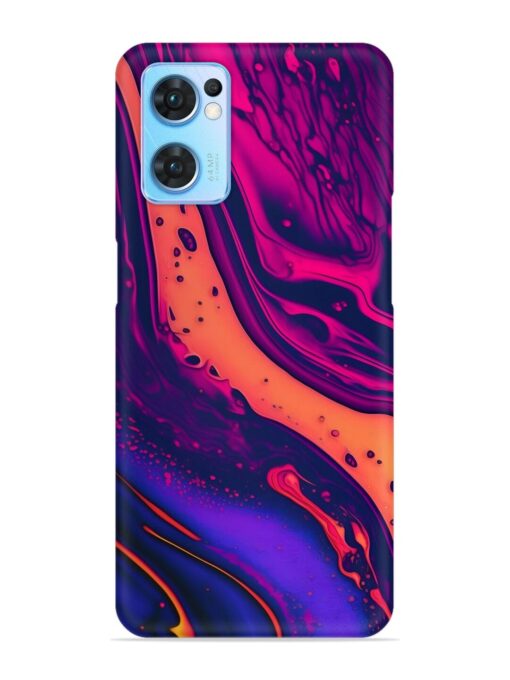 Fluid Blue Pink Art Snap Case for Oppo Reno 7 (5G) Zapvi