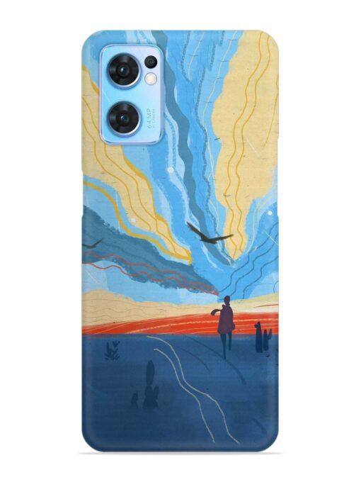 Minimal Abstract Landscape Snap Case for Oppo Reno 7 (5G) Zapvi