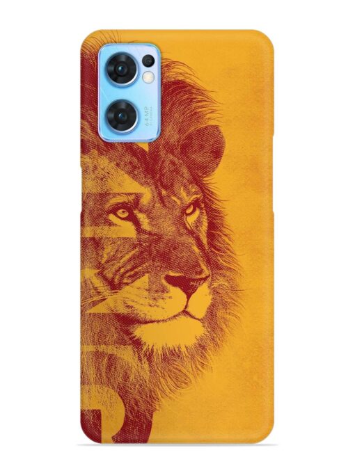 Gold Lion Crown Art Snap Case for Oppo Reno 7 (5G) Zapvi