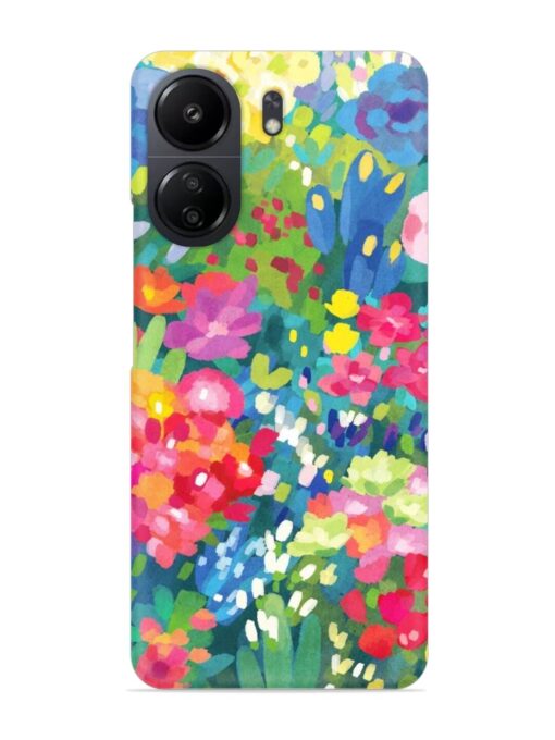 Watercolor Flower Art Snap Case for Poco C65 Zapvi