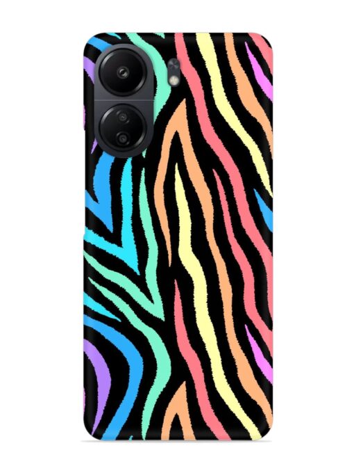 Colorful Abstract Zebra Snap Case for Poco C65 Zapvi