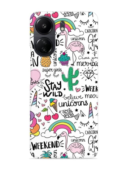 Unicorn Ice Cream Snap Case for Poco C65 Zapvi