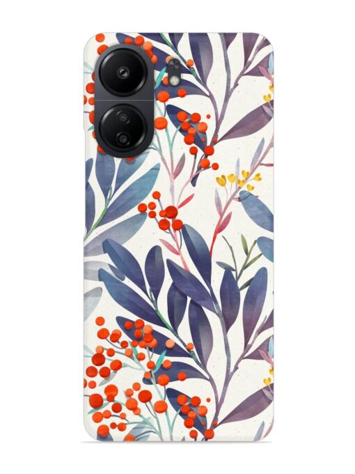 Seamless Floral Pattern Snap Case for Poco C65 Zapvi