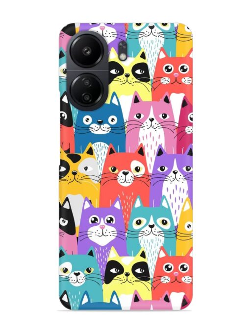 Funny Cartoon Cats Snap Case for Poco C65 Zapvi