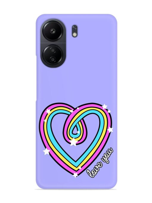 Colorful Rainbow Heart Snap Case for Poco C65 Zapvi