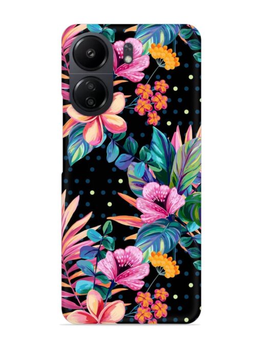 Seamless Floral Pattern Snap Case for Poco C65 Zapvi