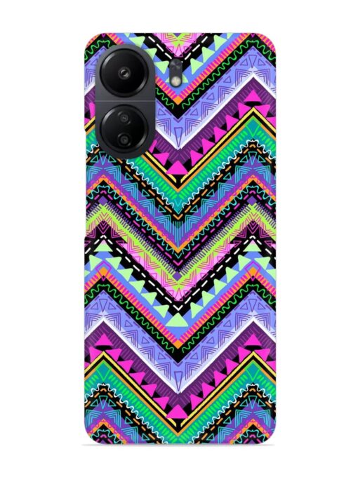 Tribal Aztec Print Snap Case for Poco C65 Zapvi