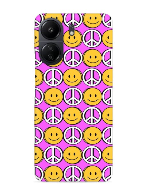 Smiley Face Peace Snap Case for Poco C65 Zapvi