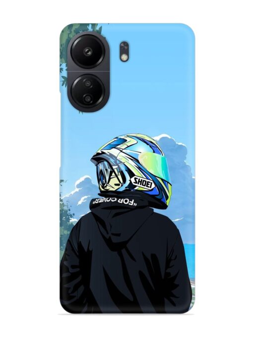 Rider With Helmet Snap Case for Poco C65 Zapvi