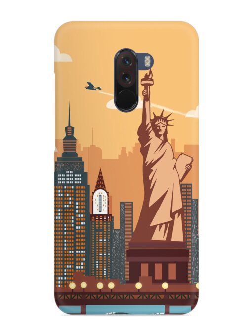 New York Statue Of Liberty Architectural Scenery Snap Case for Poco F1 Zapvi