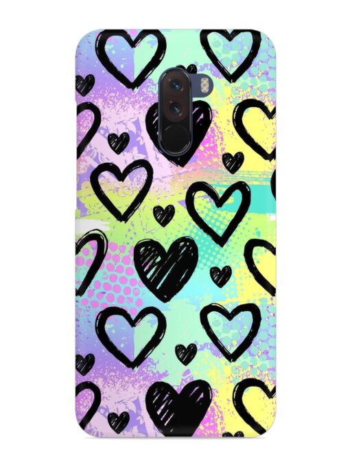 Bright Pattern Hearts Snap Case for Poco F1 Zapvi