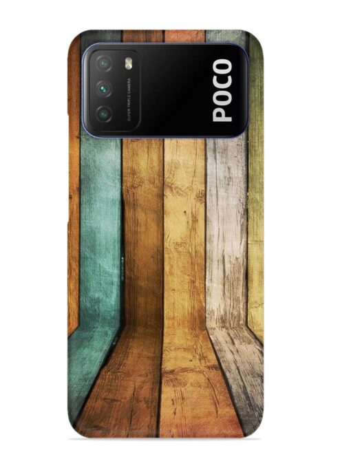 Wooden Realistic Art Snap Case for Poco M3 Zapvi