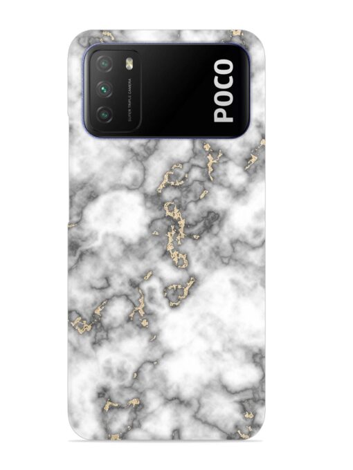 Gray And Gold Marble Snap Case for Poco M3 Zapvi