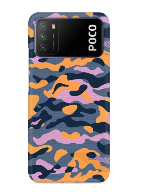 Camouflage Army Military English Orange Art Snap Case for Poco M3 Zapvi