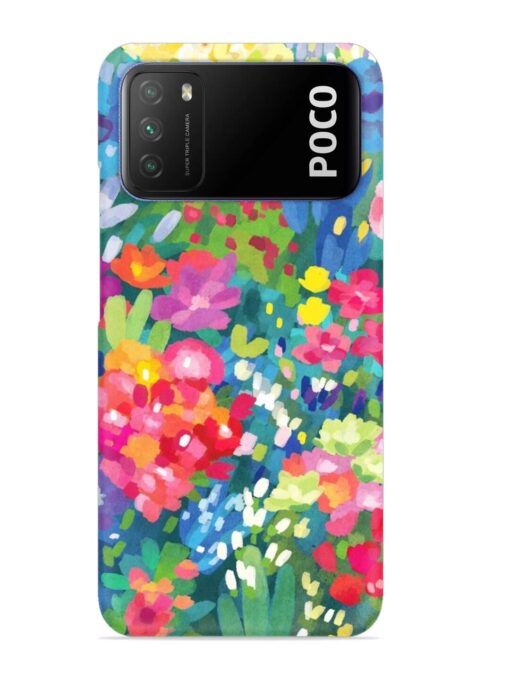 Watercolor Flower Art Snap Case for Poco M3 Zapvi