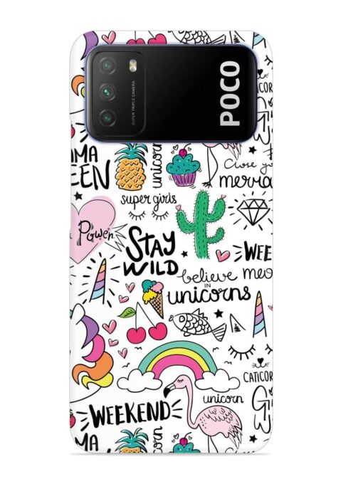 Unicorn Ice Cream Snap Case for Poco M3 Zapvi