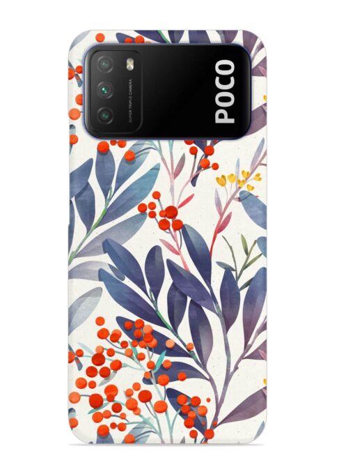 Seamless Floral Pattern Snap Case for Poco M3 Zapvi