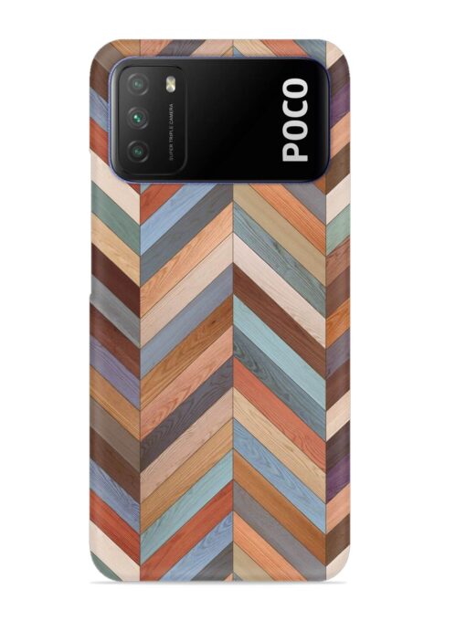 Seamless Wood Parquet Snap Case for Poco M3 Zapvi