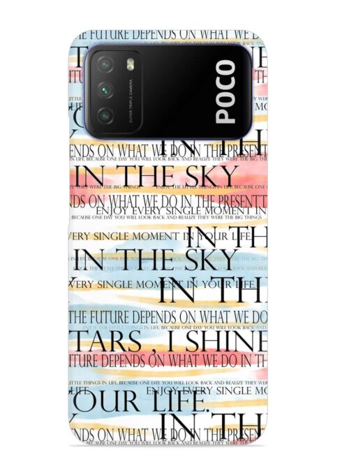 Seamless Slogans Pattern Snap Case for Poco M3 Zapvi