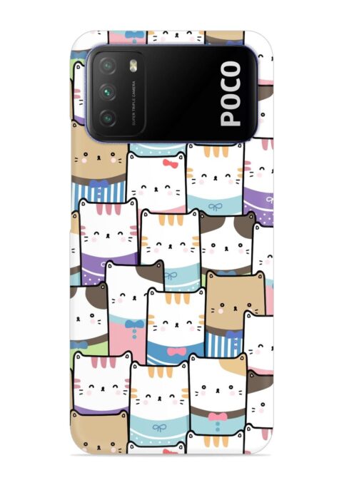 Cute Adorable Cat Snap Case for Poco M3 Zapvi