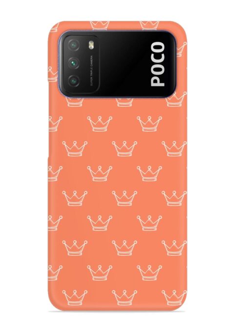 Hand Drawn Crown Snap Case for Poco M3 Zapvi