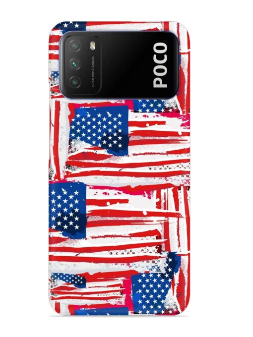 Usa Flag Seamless Snap Case for Poco M3 Zapvi