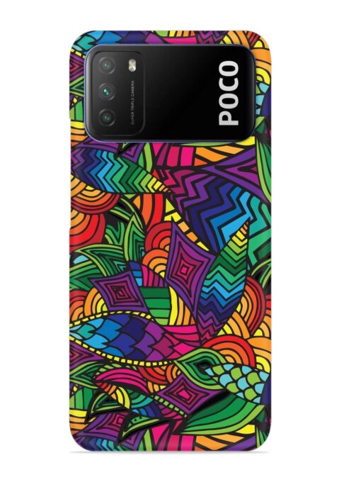 Abstract Multicolor Seamless Snap Case for Poco M3 Zapvi