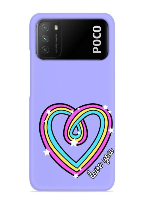 Colorful Rainbow Heart Snap Case for Poco M3 Zapvi