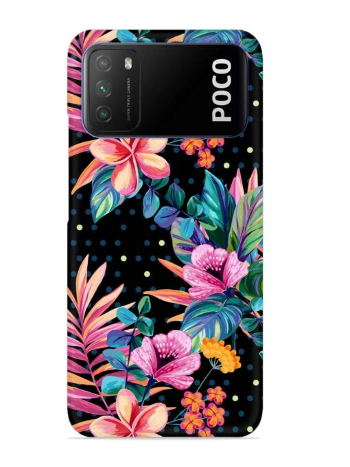 Seamless Floral Pattern Snap Case for Poco M3 Zapvi