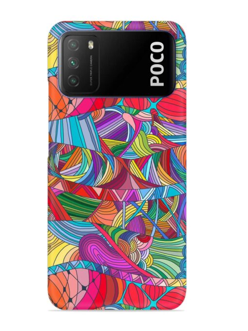 Seamless Patterns Hand Drawn Snap Case for Poco M3 Zapvi