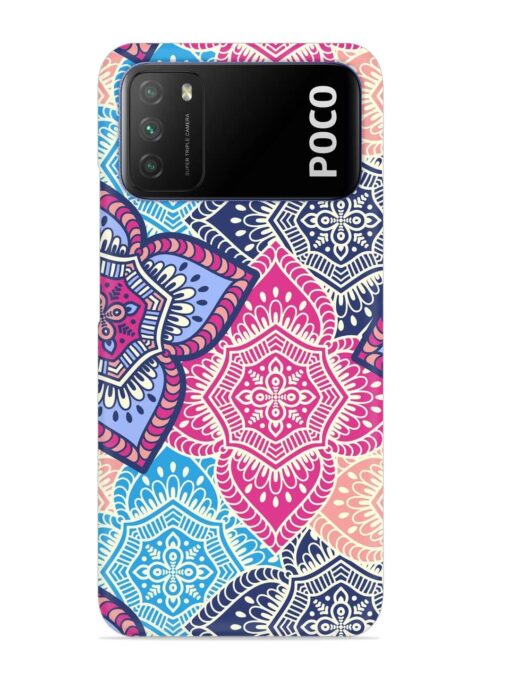 Ethnic Floral Seamless Snap Case for Poco M3 Zapvi